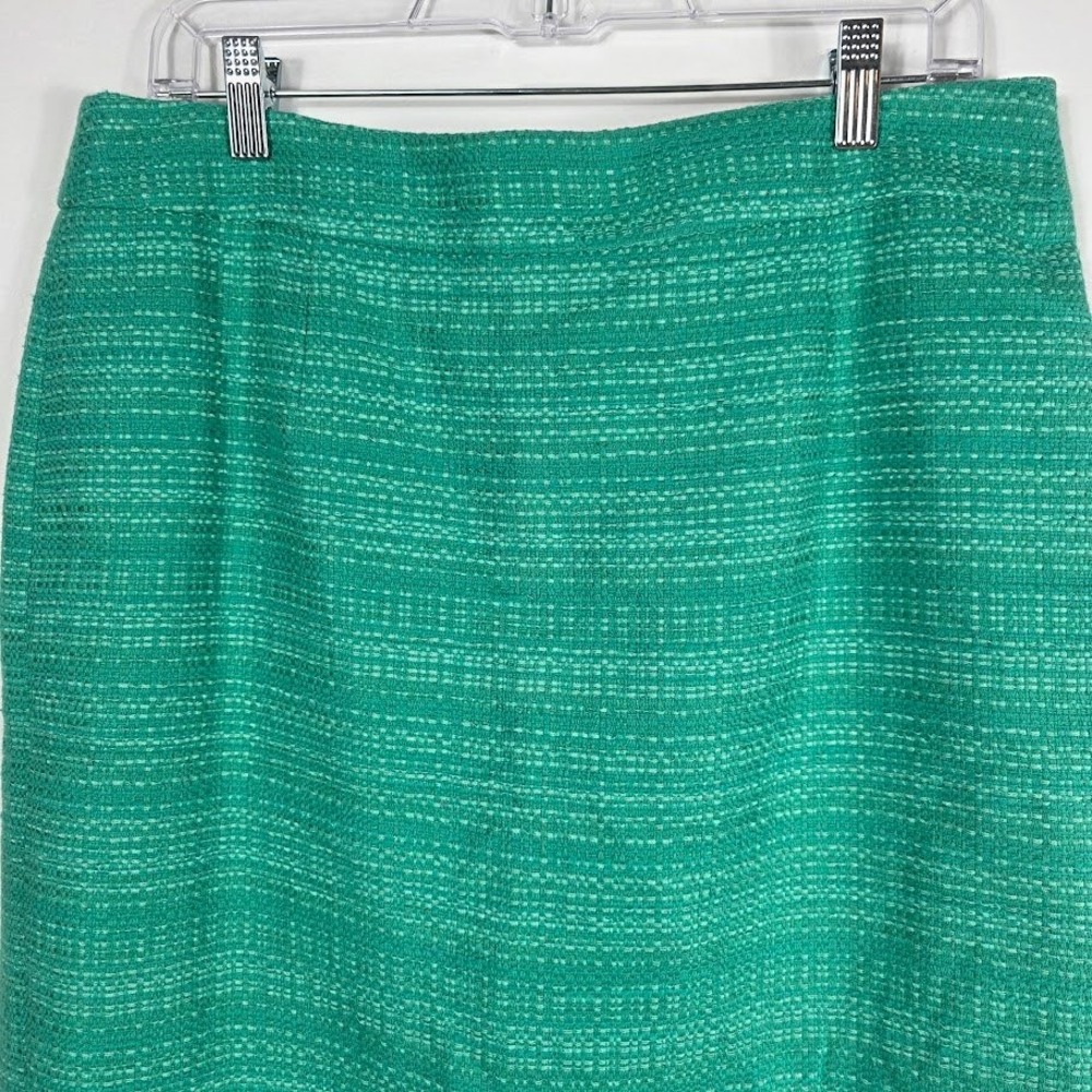 Banana Republic Green Tweed Pencil Skirt Size 12 Xmas Office - Picture 3 of 8